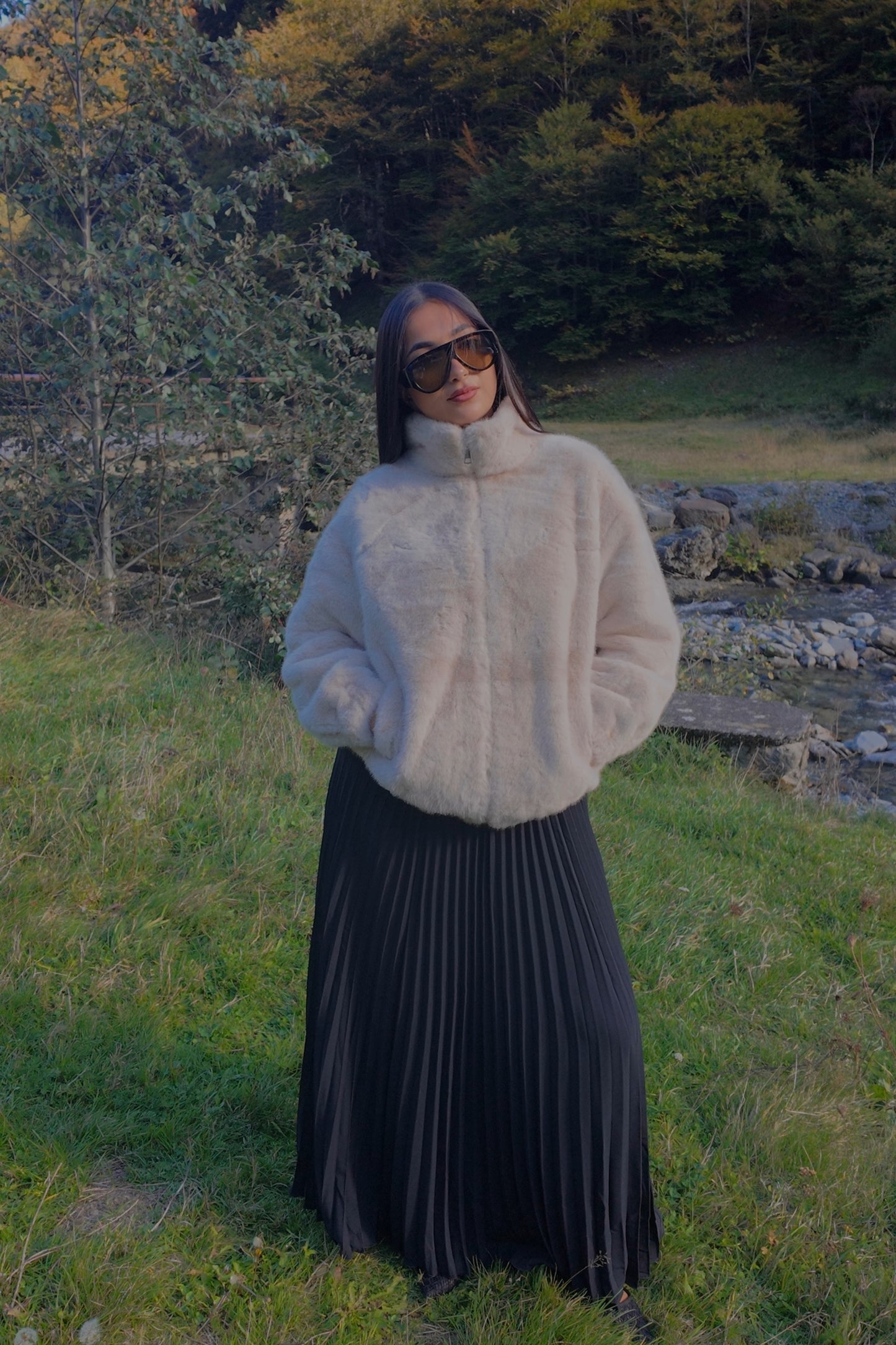 Jupe plissé longue noire