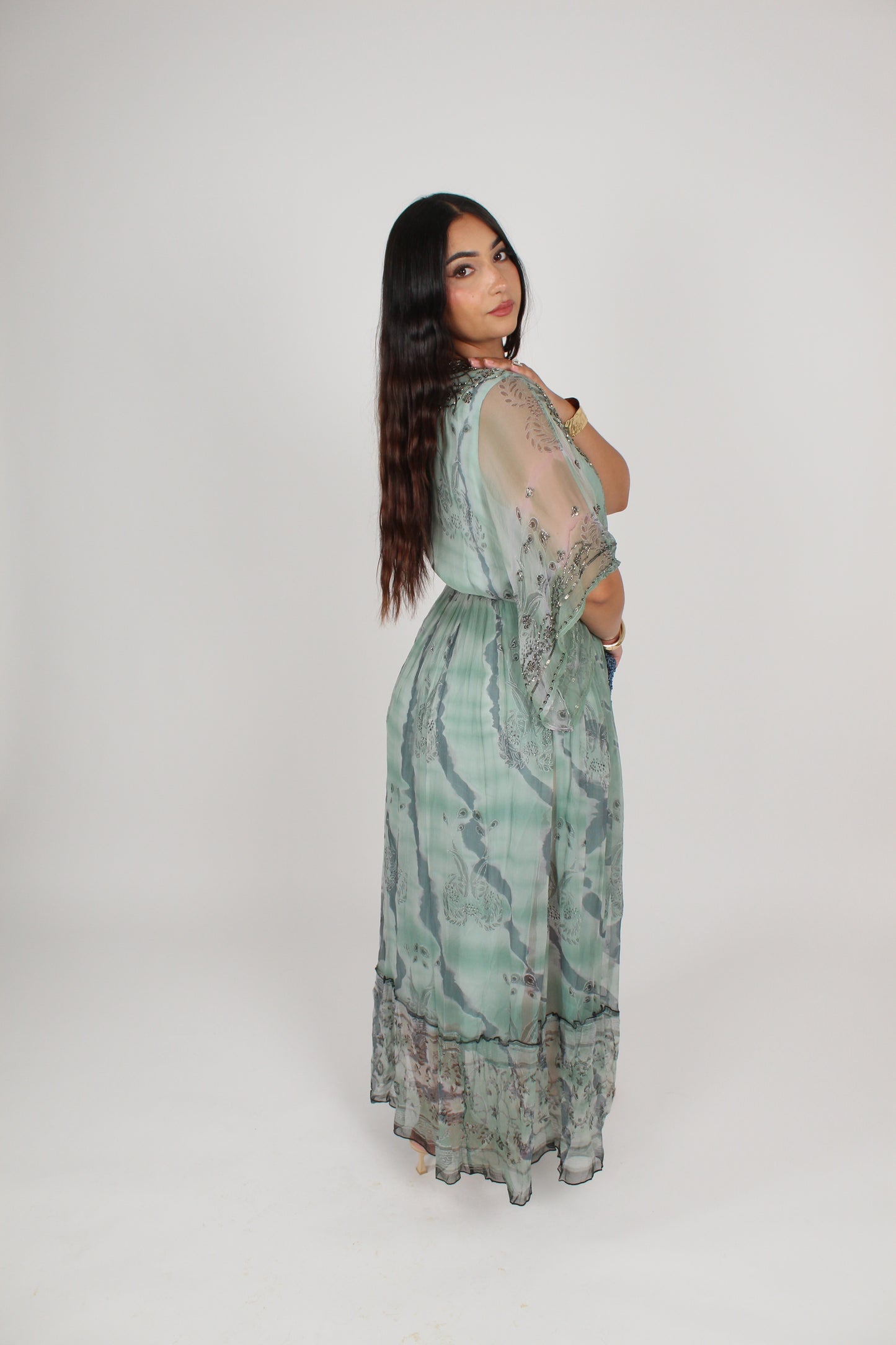 Robe longue bohème bleu