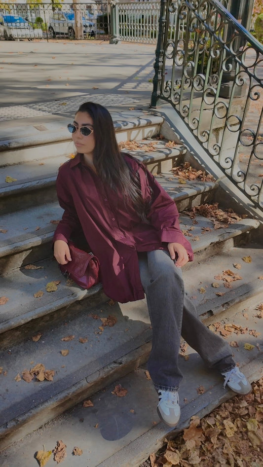 Chemise bordeaux oversize