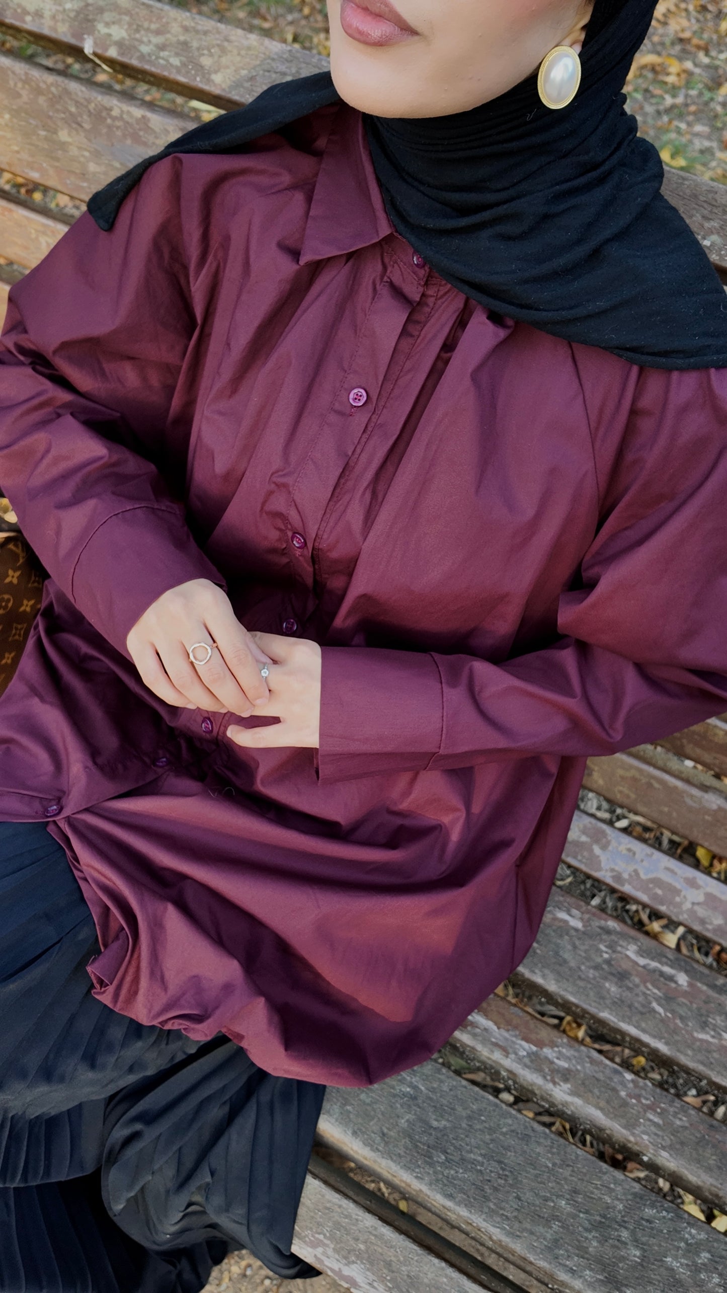 Chemise bordeaux oversize